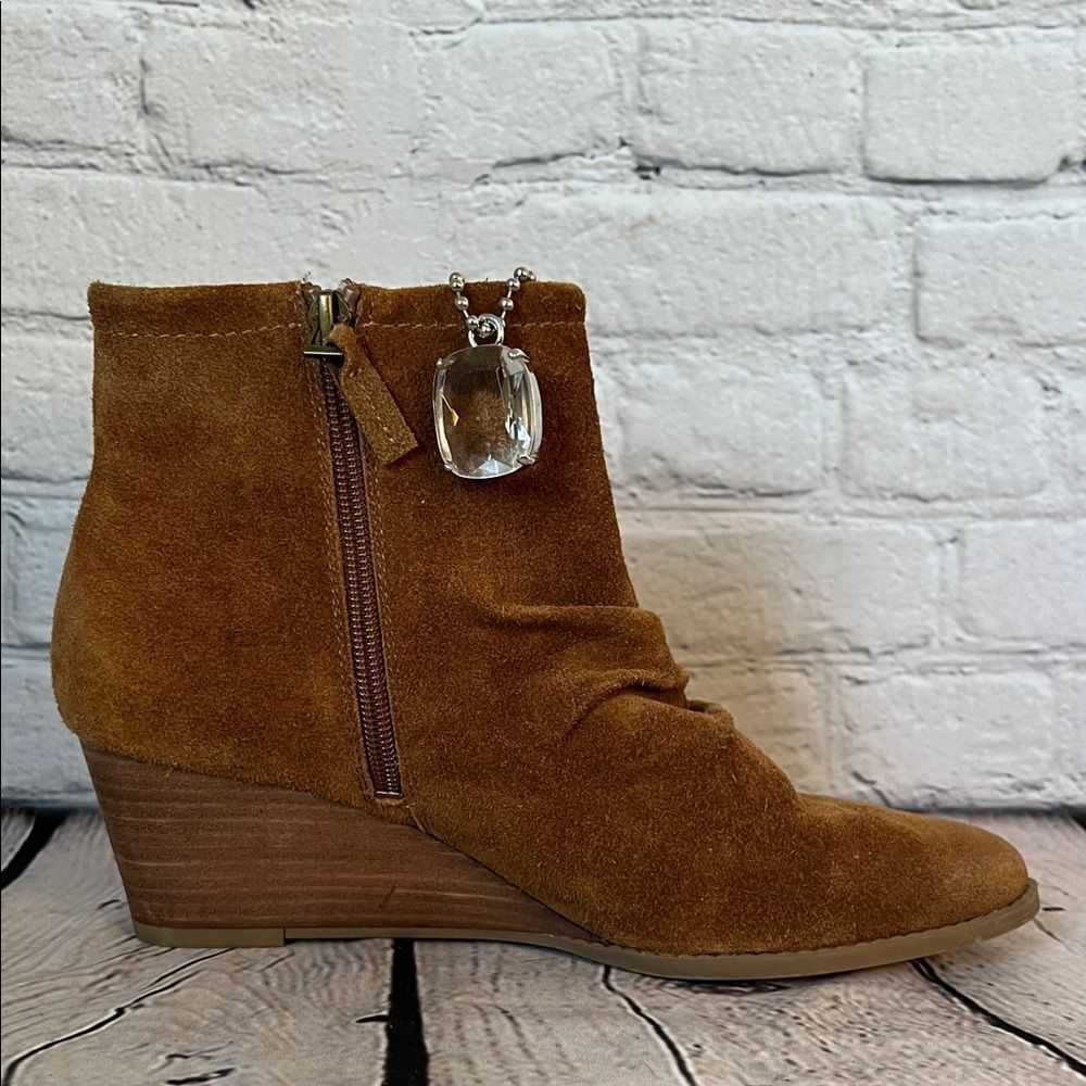 * Franco Sarto Brown Suede Ankle Booties